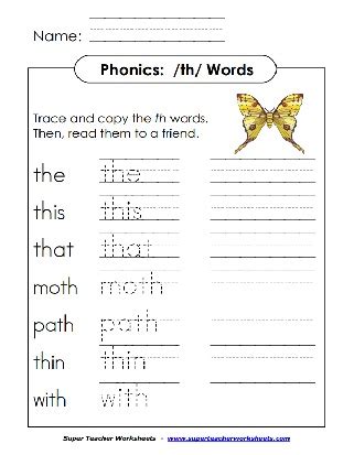 Free Printable Th Sound Words Digraph Worksheets Worksheets Library