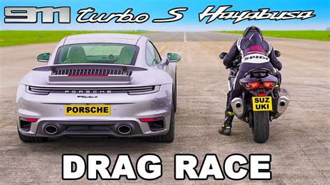 Porsche 911 Turbo S V Suzuki Hayabusa Drag Race Youtube