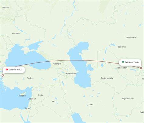 All Flight Routes From Edremit To Tashkent Edo To Tas Flight Routes