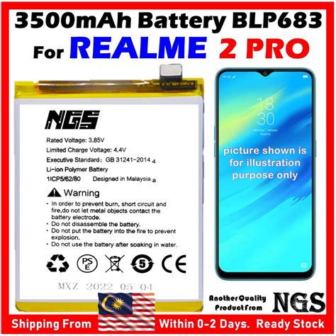 ORl NGS Brand 3500mAh Battery BLP683 Compatible For REALME 2 Pro