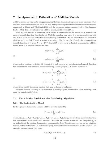 Pdf Semiparametric Estimation Of Additive Models