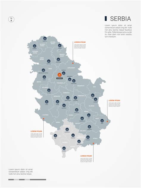 the detailed map of serbia with all the major cities and their ...