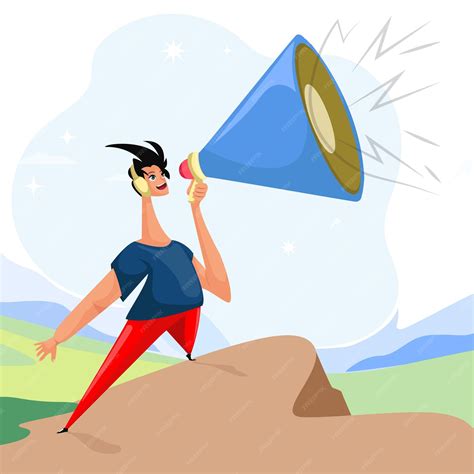 Premium Vector | Cartoon public protest public speaker social activist