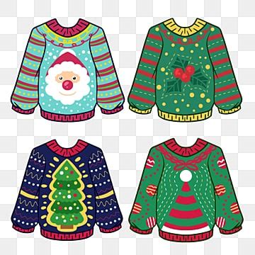 Christmas Sweater PNG Transparent Cute Cartoon Style Christmas Sweater