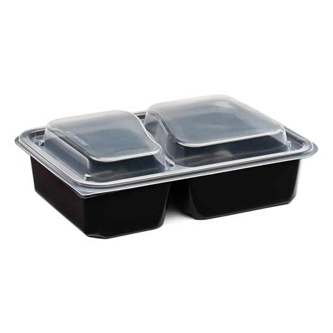 6x8 Microwavable 2 Compartment Clear Lid