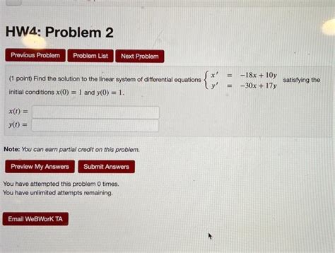 Solved HW4 Problem 2 Previous Problem Problem List Next Chegg