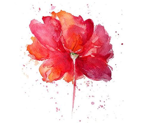 Red Flower Watercolor Painting, Woman Gift, Giclee Art Print Beautiful ...