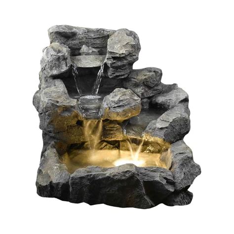 Osteen Hand Crafted Weather Resistant Floor Fountain With Light