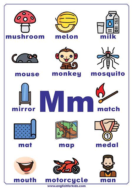 Letter M Worksheets Flash Cards Coloring Pages Preschool Alphabet