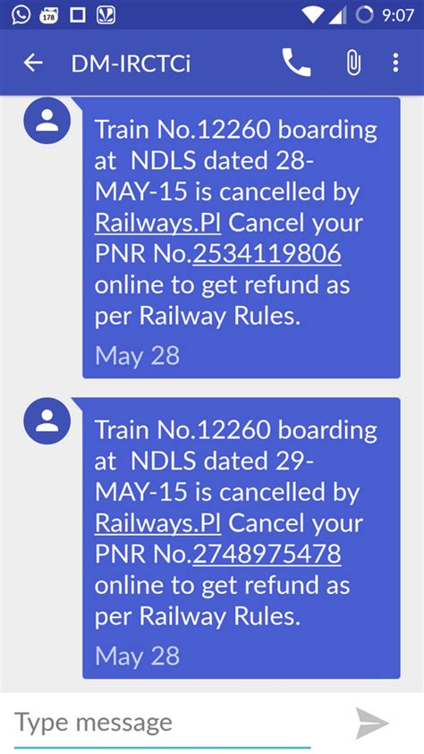 Irctc — Getting Fake Train Cancellation Message From Irctc