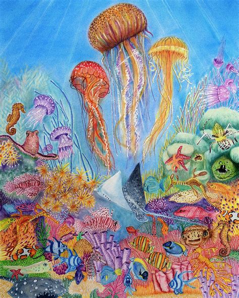 underwater life painting
