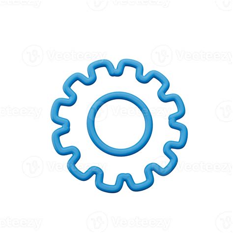 Blue Update Gear Setting Icon 3d Illustration Isolated 35143835 Png