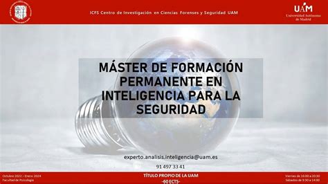 M Ster De Formaci N Permanente En Inteligencia Para La Seguridad