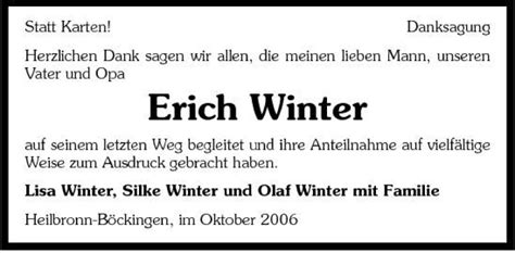 Traueranzeigen Von Erich Winter Trauerundgedenken De