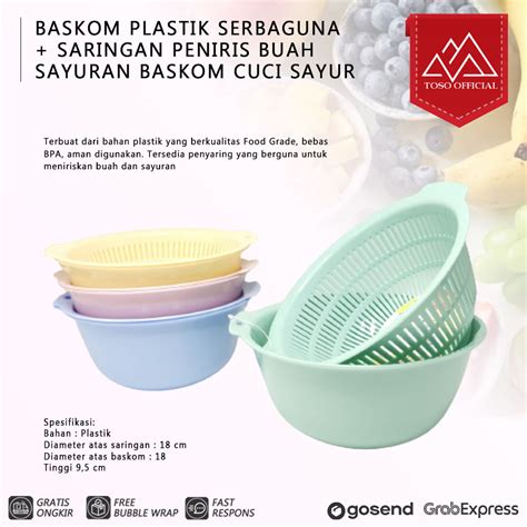 Jual YOSHIKAWA BASKOM CUCI BERAS SET BASKOM SARINGAN PENIRIS BUAH