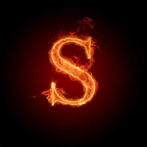 Free Download Hd Wallpaper Flaming Letter S Illustration Fire Flame Wallpaper Alphabet