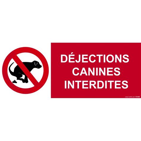 Panneau D Jections Canines Interdites Signal Tique Installer L