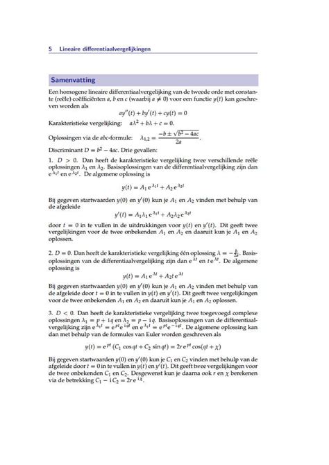 Samenvatting Wiskunde Samenvatting Complexe Getallen Inleiding