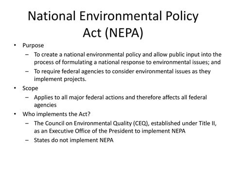 National Environmental Policy Act Nepa Ppt Download