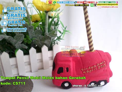 Tempat Pensil Mobil Molen Bahan Gerabah Souvenir Pernikahan