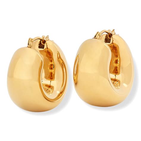 Soave Oro K Gold Electroform Graduated Hoop Earrings