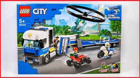 UNBOXING LEGO City 60244 Police Helicopter Transport Speed Build YouTube