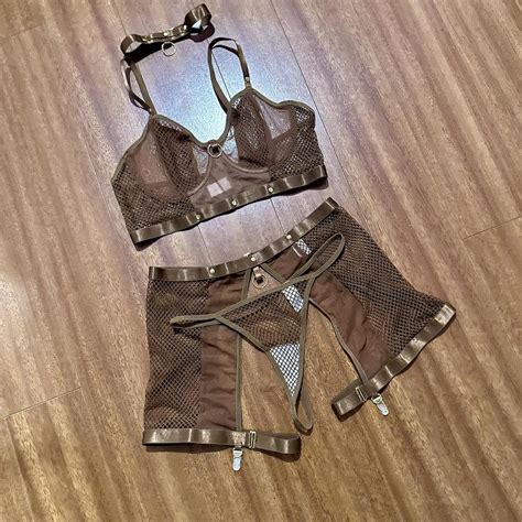 New Piece Lingerie Set Rave Depop
