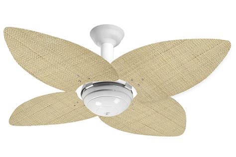 Ventilador De Teto Office Jet Aspen Venti Delta Branco Rattan Natural