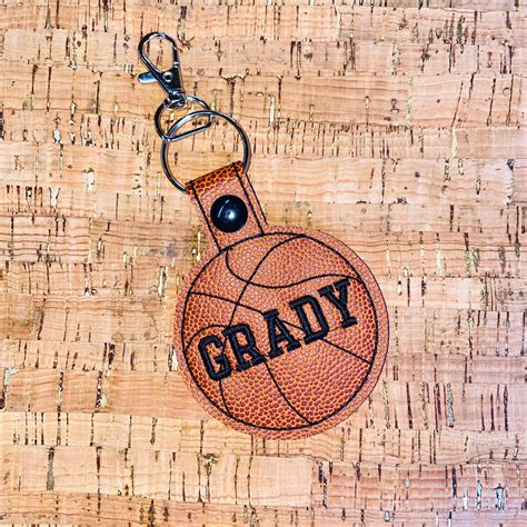 Personalized Basketball Keychain Large Name Only Etsy