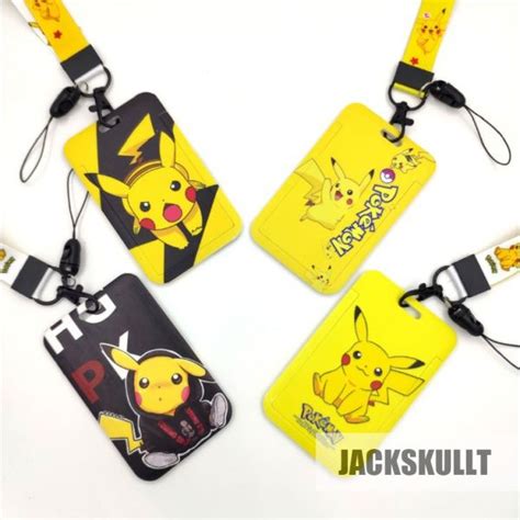 Pokemon Pikachu Cartoon Halter Lanyard Card Holder Id Card Holder