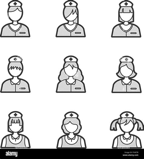 Medical Nurse Avatar Icon Set Stock Vector Image And Art Alamy