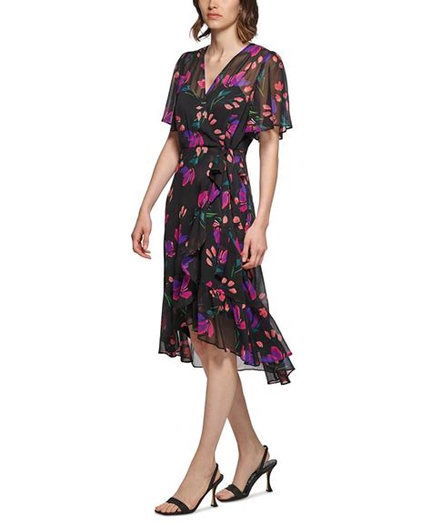 Calvin Klein Floral Print Faux Wrap Dress And Reviews Dresses Women