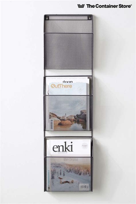 Graphite Mesh 3-Pocket Wall Organizer | Wall organization, Office craft ...