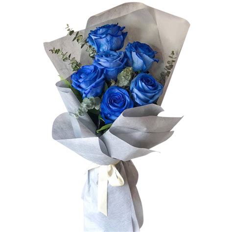 Send Half Dozen Blue Ecuadorian Roses Bouquet To Philippines