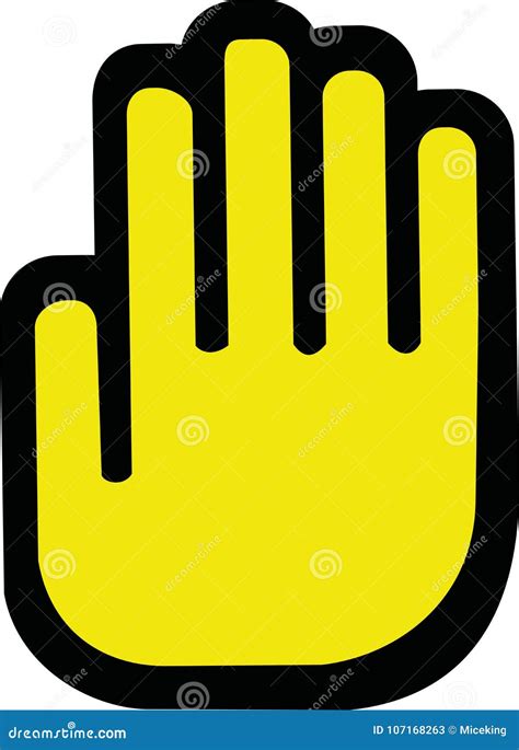 Yellow Stop Hand Stock Vector Illustration Of Finger 107168263