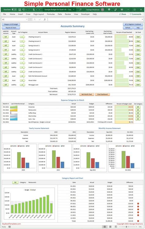 Wealth Management Spreadsheet Dashboard Budgeting Checkbook App