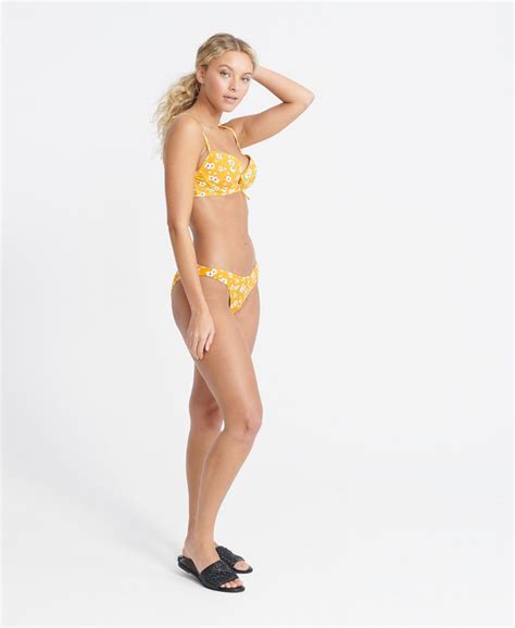 Womens Eden Bikini Bottom In Yellow Aop Superdry Uk