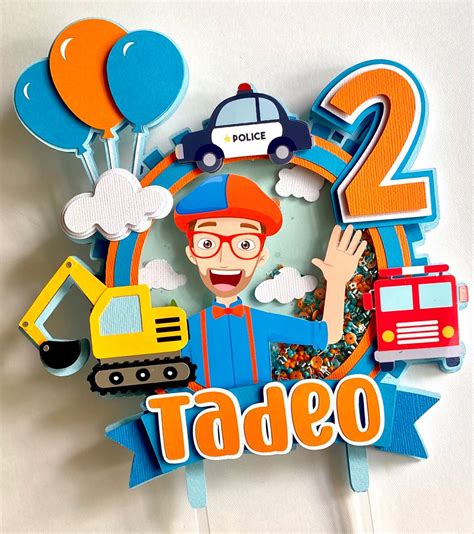 Adorno Pastel Blippi Con Luz Y Shaker Cake Topper Blippi Shaker