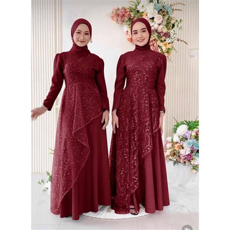 Jual Maxi Tiana M L Xl Xxl Gamis Brukat Muslim Gamis Brukat Terlaris