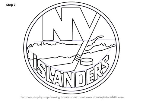 Learn How to Draw New York Islanders Logo (NHL) Step by Step : Drawing Tutorials