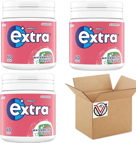 Extra Watermelon Flavour Sugarfree Chewing Gum Bottle Pieces With