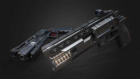 Sci-fi revolver - Download Free 3D model by Ramhat [f6bd1cb] - Sketchfab