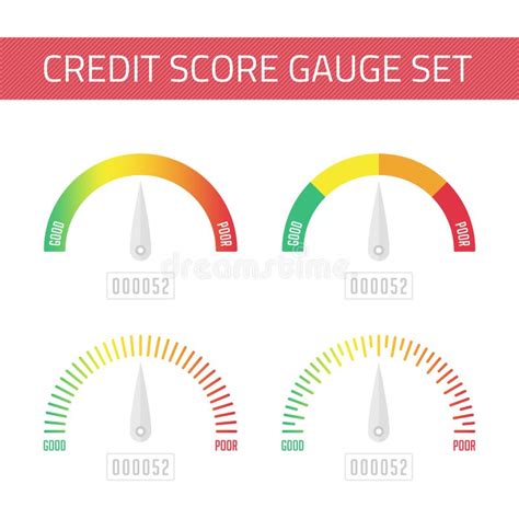 Credit Score Gauge Set Stock Vector Illustration Of Level 75675670