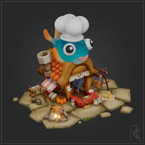 Fish Shop Hand Painted Diorama Behance