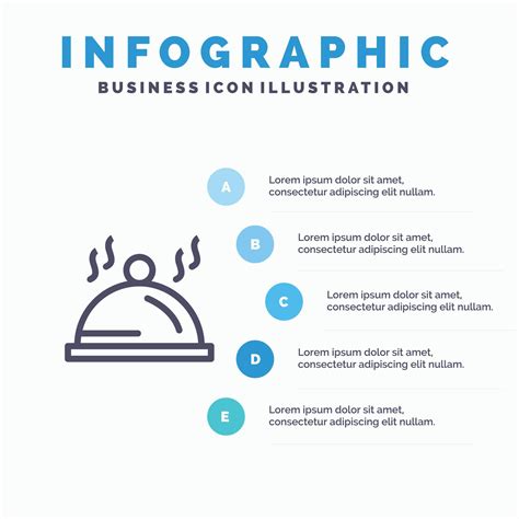 Hotel Dish Pallet Service Blue Infographics Template 5 Steps Vector