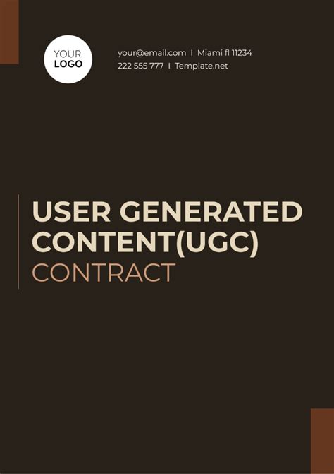 Free User Generated Content (UGC) Contract Template to Edit Online