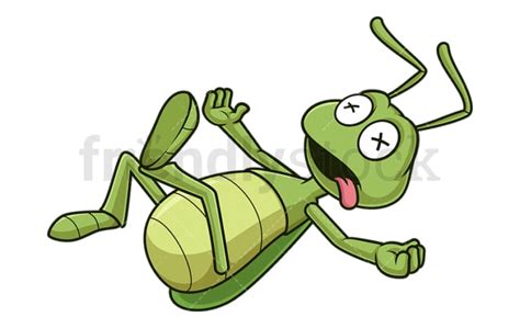 dead cricket cartoon clipart vector friendlystock