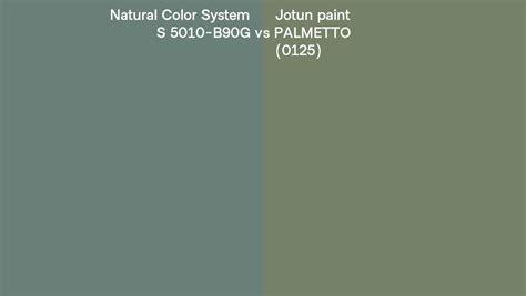 Natural Color System S B G Vs Jotun Paint Palmetto Side By