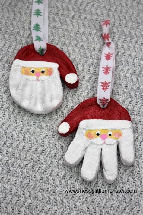 Santa salt dough handprint ornaments easy salt dough recipe – Artofit