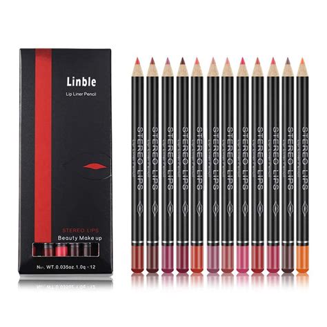 Amazon.com : Matte Lip Liner Pencil Set - 12 Assorted Colors Natural ...